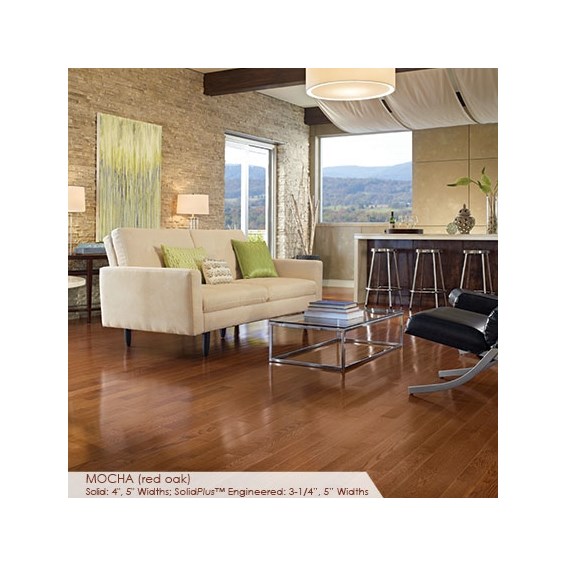 Somerset Color Collection Plank 3 1/4&quot; Engineered Oak Mocha Hardwood Flooring