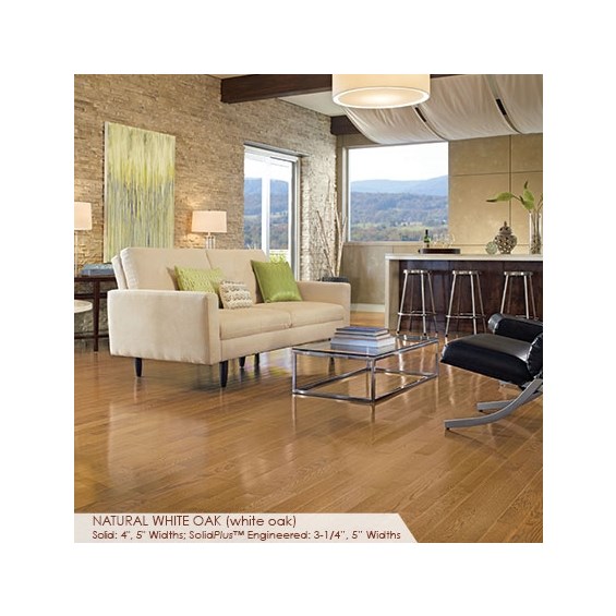 Somerset Color Collection Plank 5&quot; Engineered White Oak Natural Hardwood Flooring