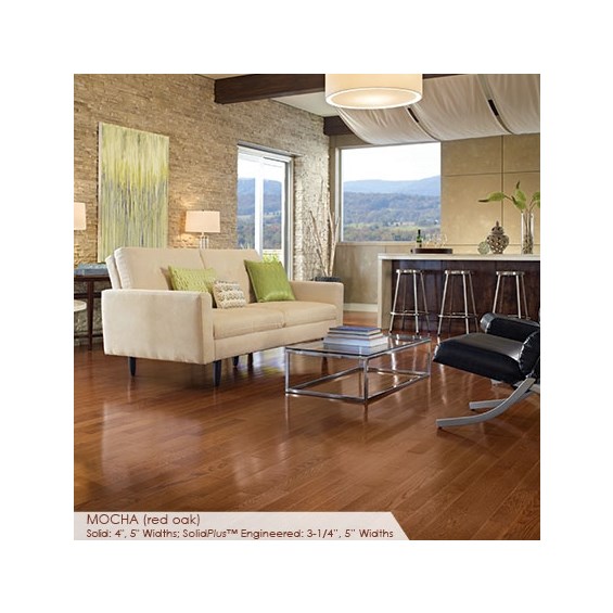 Somerset Color Collection Plank 5&quot; Engineered Oak Mocha Hardwood Flooring