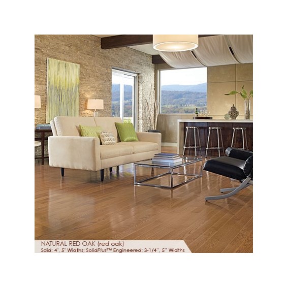 Somerset Color Collection Plank 5&quot; Engineered Red Oak Natural Hardwood Flooring