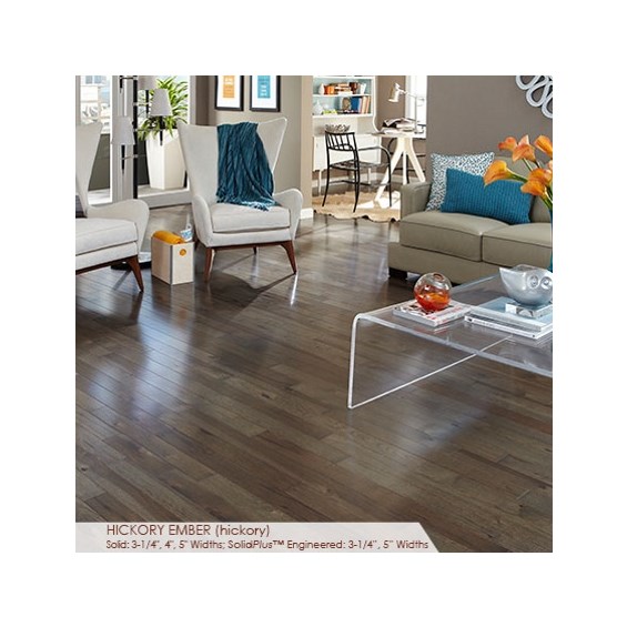 Somerset Character Collection Plank 5&quot; Engineered Hickory Ember Hardwood Flooring