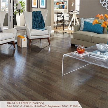 Somerset Character Collection Plank 4&quot; Solid Hickory Ember Hardwood Flooring