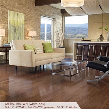 Somerset Color Collection Plank 3 1/4&quot; Engineered Oak Metro Brown Hardwood Flooring