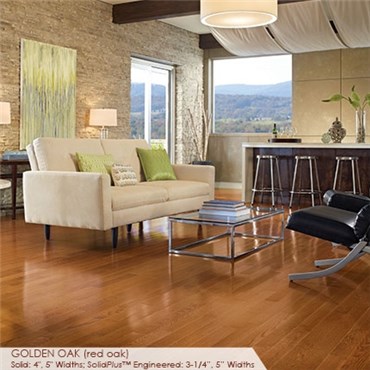Somerset Color Collection Plank 5&quot; Engineered Oak Golden Hardwood Flooring