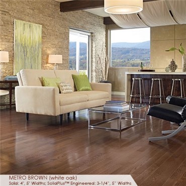 Somerset Color Collection Plank 5&quot; Engineered Oak Metro Brown Hardwood Flooring