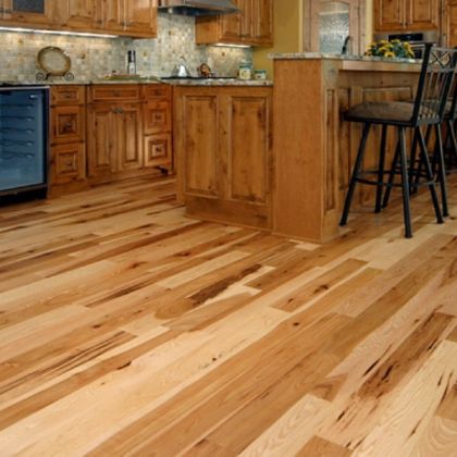 2 1/4" x 3/4" Hickory Character Natural Prefinished Solid Wood Flooring ...