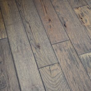 5" x 3/4" Hickory Hand Scraped Prefinished Solid Greystone